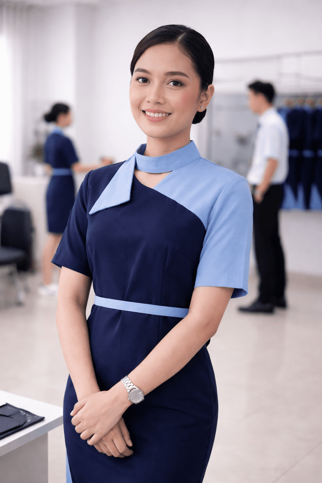 pramugari sedang menujukkan Apakah Jadi Pramugari Harus Tinggi dan Cantik?