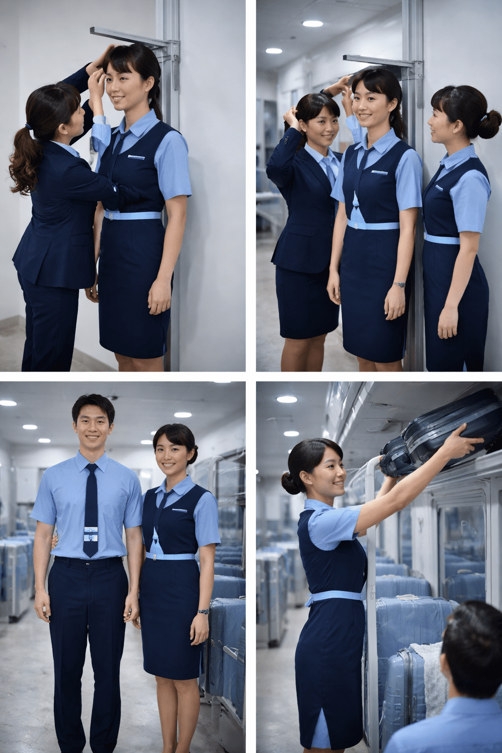 pramugari sedang menujukkan "Tinggi Badan Minimal Pramugari Kereta Api Berapa?