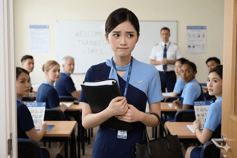 Siswa baru dengan ekspresi gugup