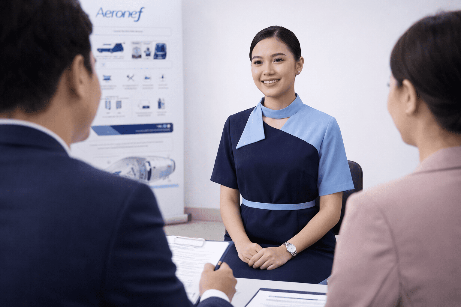 pramugari sedang menunjukkan Panduan Lengkap Menjadi Cabin Crew untuk Pemula di Tahun Ini